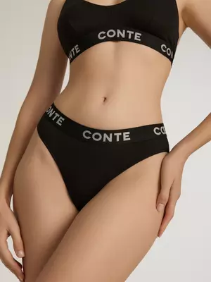 Трусы женские «бикини» со средней линии талии comfy line lb 2993 black-silver, , 98/M, CONTE ELEGANT, - 1