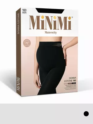 Колготки для беременных из хлопка миними donna cotone 160 den nero, , 2, MINIMI, - 1