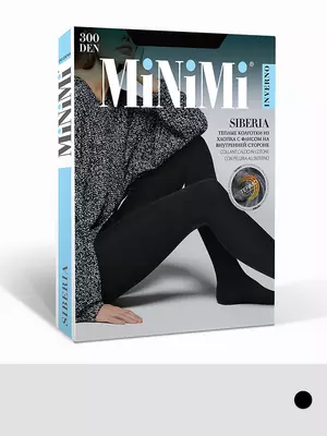 Теплые колготки minimi siberia 300 den (хлопок с флисом) nero, , 4, MINIMI, - 1