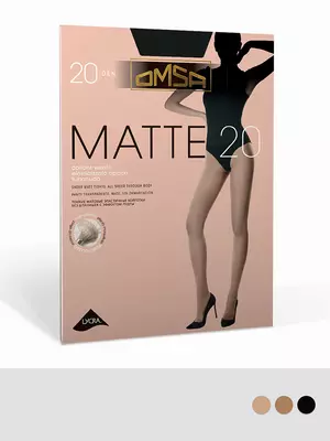 Женские матовые колготки omsa matte 20 den nero, , 3, OMSA, - 1