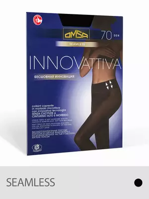 Плотные бесшовные колготки omsa innovattiva 70 micro nero, , 4, OMSA, - 1