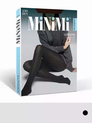 Женские колготки minimi cotone 250 nero, , 4, MINIMI, - 1