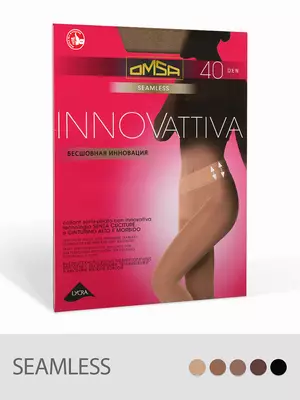 Бесшовные колготки omsa innovattiva 40 nero, , 4, OMSA, - 1