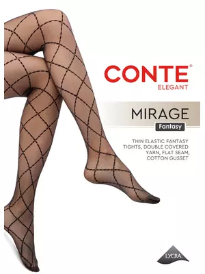 Колготки в ромбы mirage nero, , 5, CONTE ELEGANT, - 1