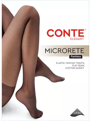 Матовые колготки в мелкую сеточку microrete natural, , 4, CONTE ELEGANT, - 1