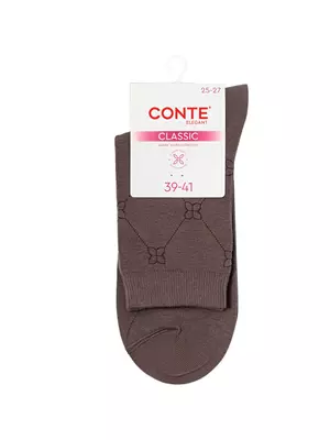 Носки женские с рисунком conte classic 686 кофейный, , 36-38 (23-25), CONTE ELEGANT, - 1