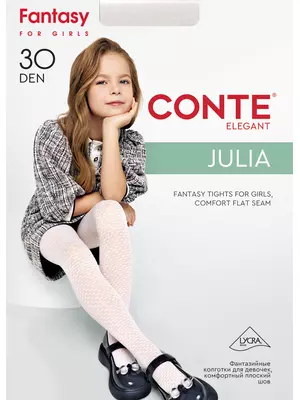 Детские колготки с ажурным рисунком julia bianco, , 104-110, CONTE ELEGANT, - 1
