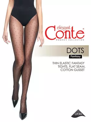 Колготки фантазийные с точками conte dots nero, , 2, CONTE ELEGANT, - 1