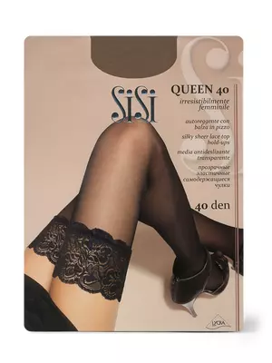 Чулки с кружевной резинкой sisi queen 40 moka, , 3, SISI, - 1