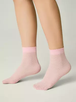 Детские носки с ажурным рисунком julia light pink, , 20-22, CONTE ELEGANT, - 1