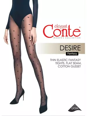 Колготки женские в горошек desire nero, , 2, CONTE ELEGANT, - 1