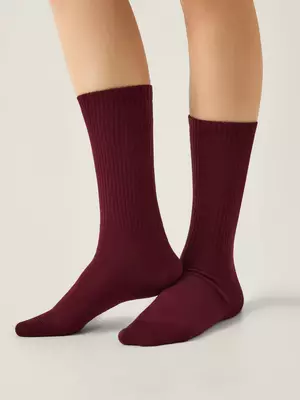 Удлиненные женские носки active 000 темно-бордовый, , 36-38 (23-25), CONTE ELEGANT, - 1