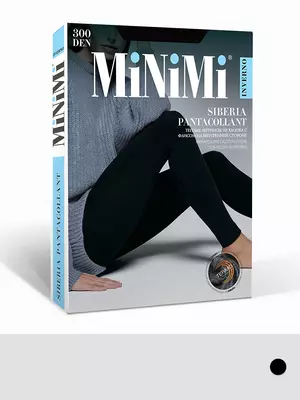 Легинсы хлопковые с флисом minimi siberia 300 nero, , 2, MINIMI, - 1