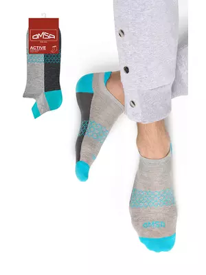 Укороченные мужские носки omsa active 107 grigio melange, , 42-44 (27-29), OMSA, - 1