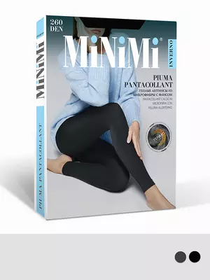 Теплые легинсы из микрофибры с флисом minimi piuma 260 den nero, , 4, MINIMI, - 1