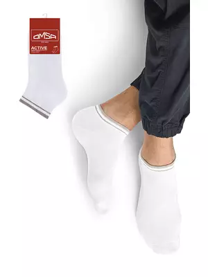 Укороченные мужские носки omsa active 105 bianco, , 42-44 (27-29), OMSA, - 1