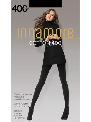 Колготки innamore cotton 400 nero, , 2, INNAMORE, - 1
