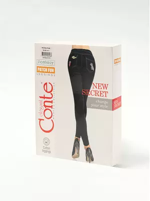 Леггинсы женские conte patch fun nero, , 170-94/S, CONTE ELEGANT, - 1