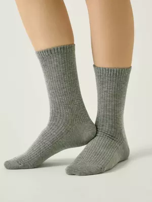 Удлинённые женские носки conte classic 751 серый, , 36-38 (23-25), CONTE ELEGANT, - 1