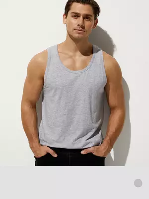 Майка мужская omsa melange u1102 grigio chiaro melange, , 46 (M), OMSA, - 1