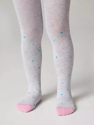 Колготки в цветной горошек tip-top 711 светло-серый, , 92-98 (14), CONTE-KIDS, - 1