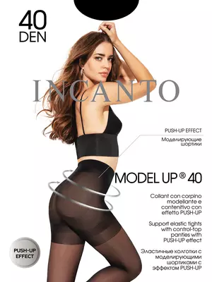 Колготки с пуш-ап эффектом incanto model up 40 nero, , 4, INCANTO, - 1
