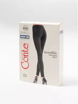 Джеггинсы женские с высокой посадкой goldy line (new) black, , 170-98/M, CONTE ELEGANT, - 1