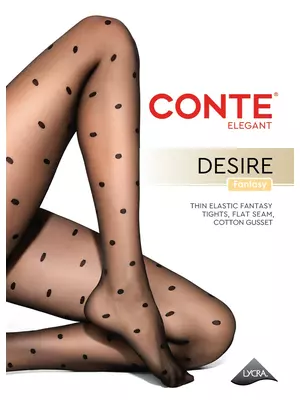 Колготки женские в горошек desire nero, , 2, CONTE ELEGANT, - 1