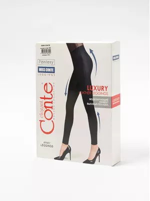 Моделирующие женские леггинсы miss conte с высокой посадкой из искусственной кожи black, , 170-90/XS, CONTE ELEGANT, - 1