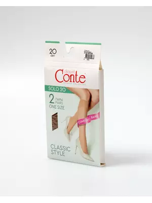 Гольфы женские solo 20 (2 пары), , 36-39 (23-25), CONTE ELEGANT, - 1