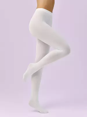 Теплые колготки с флисом omsa groenland bianco, , 2, OMSA, - 1