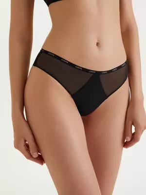 Трусы танга со средней линией талии second skin rp6143 черный, , 102/L, CONTE ELEGANT, - 1