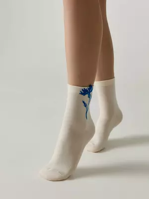 Удлинённые женские носки с пикотом «василёк» conte classic 1155 капучино, , 36-39, CONTE ELEGANT, - 1