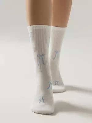 Удлиненные женские хлопковые носки conte active 1103 молочный, , 36-39 (23-25), CONTE ELEGANT, - 1