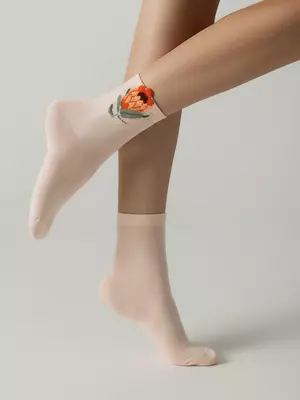 Носки женские с пикотом «протея» conte classic 1137 персиковый, , 36-39 (23-25), CONTE ELEGANT, - 1