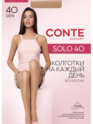 Полуматовые колготки с шортиками conte solo 40 den nero, , 3, CONTE ELEGANT, - 1