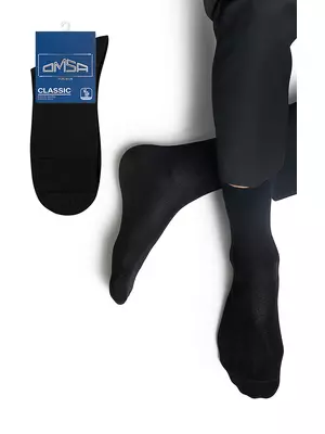 Носки мужские из бамбука omsa classic 205 nero, , 42-44 (27-29), OMSA, - 1