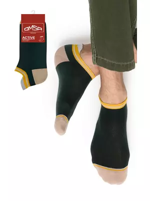 Мужские укороченные носки из хлопка omsa active 114 verde foresta, , 39-41 (25-27), OMSA, - 1