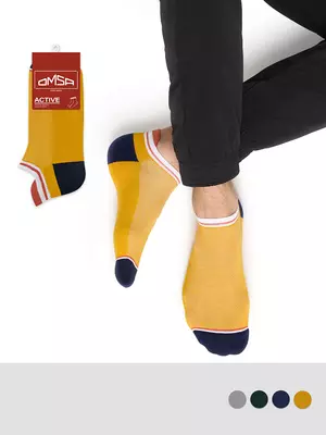 Мужские укороченные носки из хлопка omsa active 114 ocra, , 39-41 (25-27), OMSA, - 1