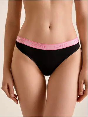 Трусы «бикини» из хлопка print dots lb 2545 black-pink, , 94/S, CONTE ELEGANT, - 1