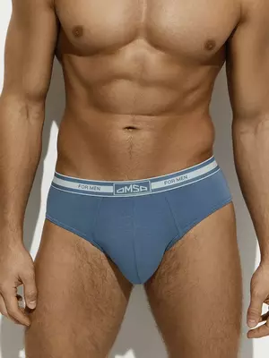 Трусы мужские слипы с открытой резинкой omsa omb 1224 jeans, , 46 (M), OMSA, - 1