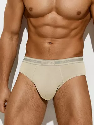 Трусы мужские слипы с открытой резинкой omsa omb 1224 beige chiaro, , 46 (M), OMSA, - 1
