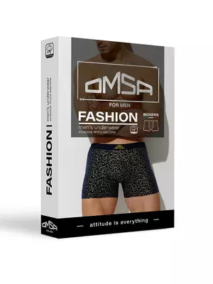 Трусы мужские боксеры omsa omu 1234-24b emotion grigio scuro, , 50 (XL), OMSA, - 1