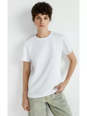 Футболка женская приталенного силуэта omsa omt_d1203 bianco, , 50 (XL), OMSA, - 1