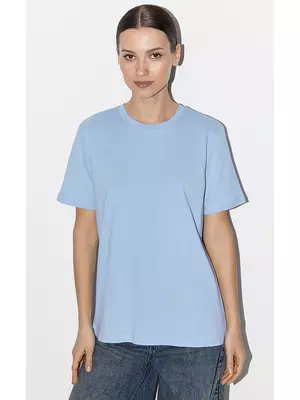 Футболка женская прямая omsa cotton omt_d1202 celeste, , 42 (XS), OMSA, - 1