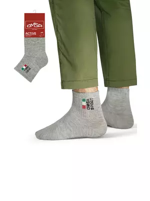 Мужские короткие носки omsa active 117 grigio melange, , 42-44 (27-29), OMSA, - 1