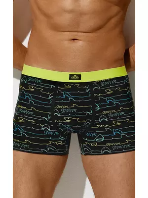 Трусы мужские боксеры omsa omu 1234-24b style nero/lime, , 54 (3XL), OMSA, - 1