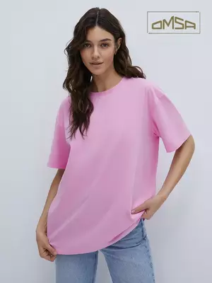 Женская футболка oversize из 100% хлопка omsa omt_d1301 rosa, , 48 (L), OMSA, - 1