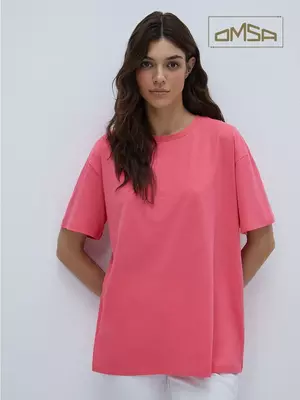 Женская футболка oversize из 100% хлопка omsa omt_d1301 sorbetto, , 44 (S), OMSA, - 1