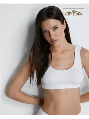 Топ женский из микрофибры omsa oms131 bianco, , 46/48 (M/L), OMSA, - 1